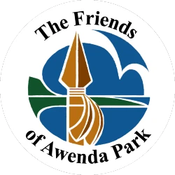 Friends Logo (White Circle and Black Text)